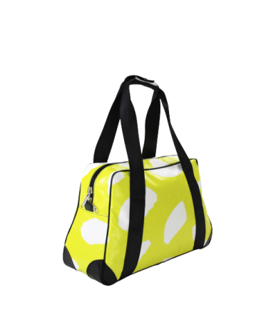 sac minicabine jaune et blanc vue côté