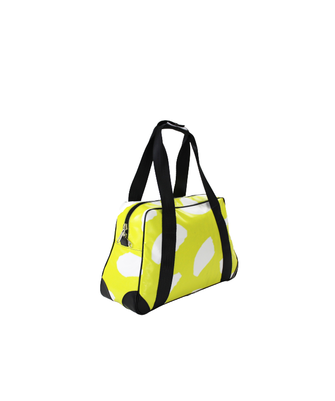 sac minicabine jaune et blanc vue côté