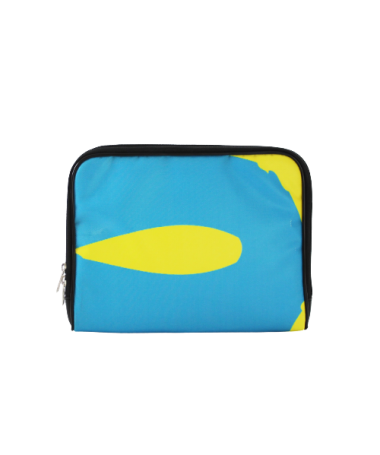 Face arrière housse pour tablette 10 pouces jaune et bleue