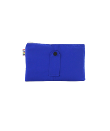 Face avant trousse plate 22cm bleue avec bande de tissu avec pression noire en blouson de la Gendarmerie