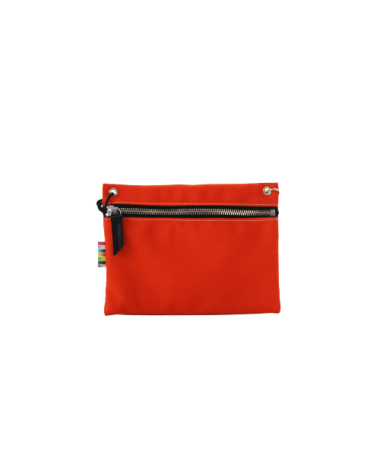Face avant pochette souris orange en toile de store Face avant pochette souris orange en toile de store