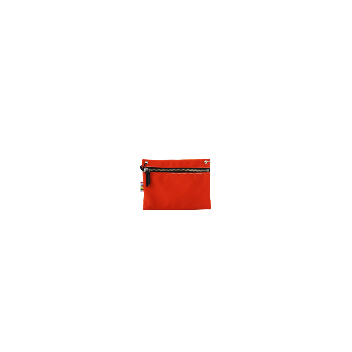 Face avant pochette souris orange en toile de store Face avant pochette souris orange en toile de store