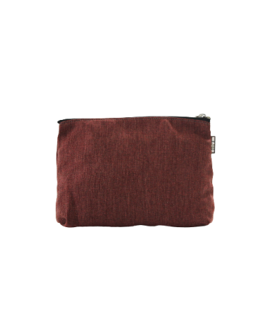 Face arrière trousse à soufflet 22cm en tissu d'ameublement bordeaux