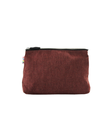 Face avant trousse à soufflet 22cm en tissu d'ameublement bordeaux