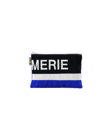 Face avant trousse plate 18 cm en blouson de la Gendarmerie avec inscription MERIE