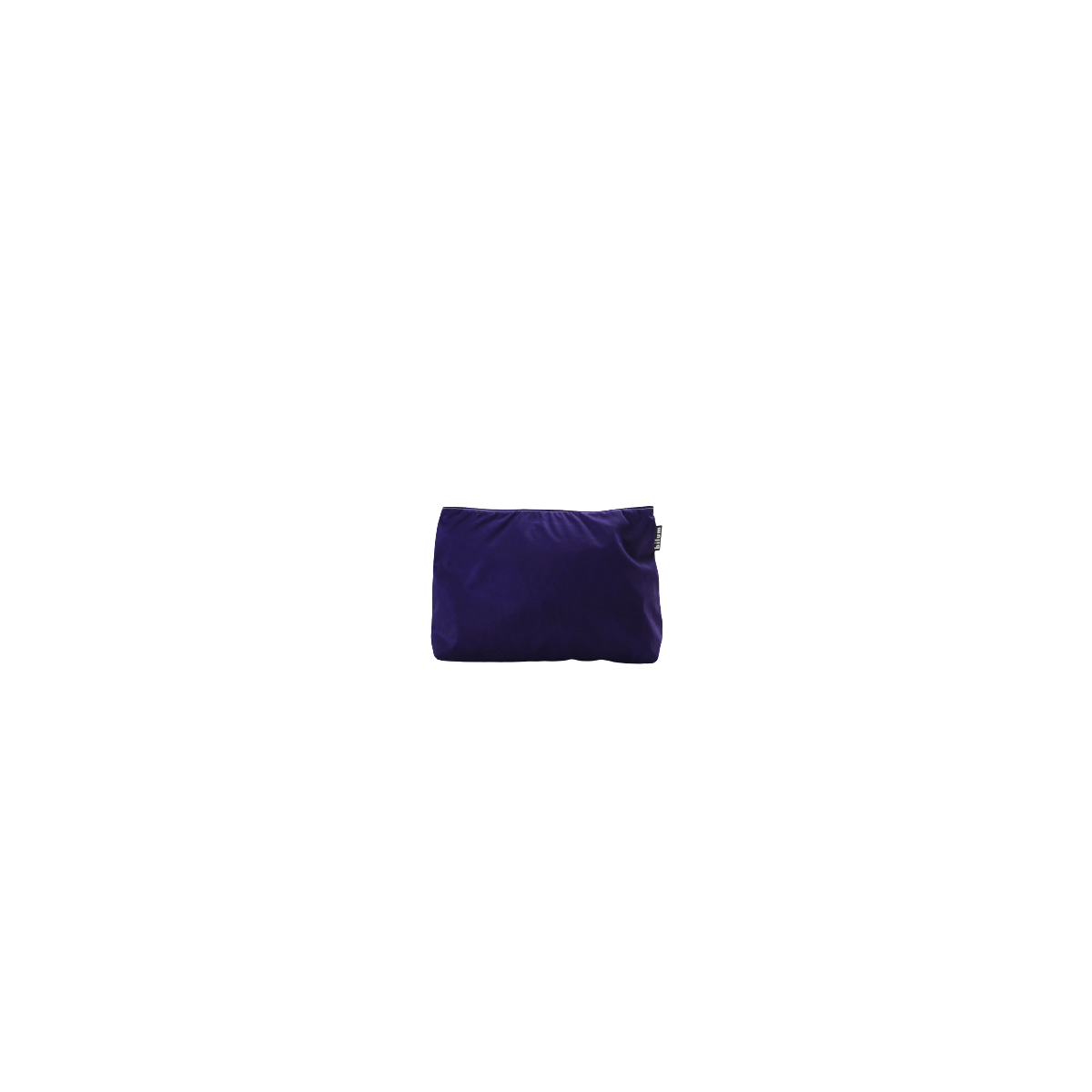 Vue face arrière trousse à soufflet 22 cm en toile de montgolfière verte, bleue et violette