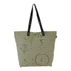 Leather handles cabas - Jouy Cloth green