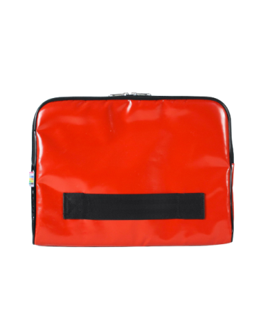 Vue face avant couleur rouge pour cette housse 14 pouces en toile de l’industrie aéronautique