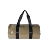 Vue de face taupe pour  ce sac polochon en chutes de toiles de l'industrie aéronautique