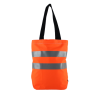 Face avant en surveste de chantier orange avec bandes réfléchissantes du sac isocèle