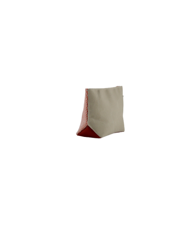 Vue latérale de la trousse isocèle en tissu d'ameublement et toile de store Vue latérale de la trousse isocèle en tissu d'ameublement et toile de store