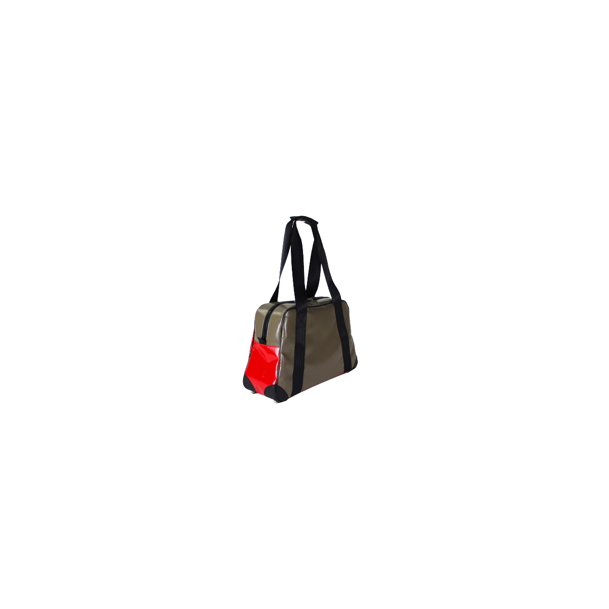 Minicabine travel bag from the upcycling of an advertising tarpaulin.