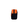 Vue du côté sans anse noire et dessus orange de la trousse de toilette en blouson de chantier
