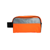 Face arrière orange de la trousse de toilette en blouson de chantier avec sa bande réfléchissante grise en partie supérieure
