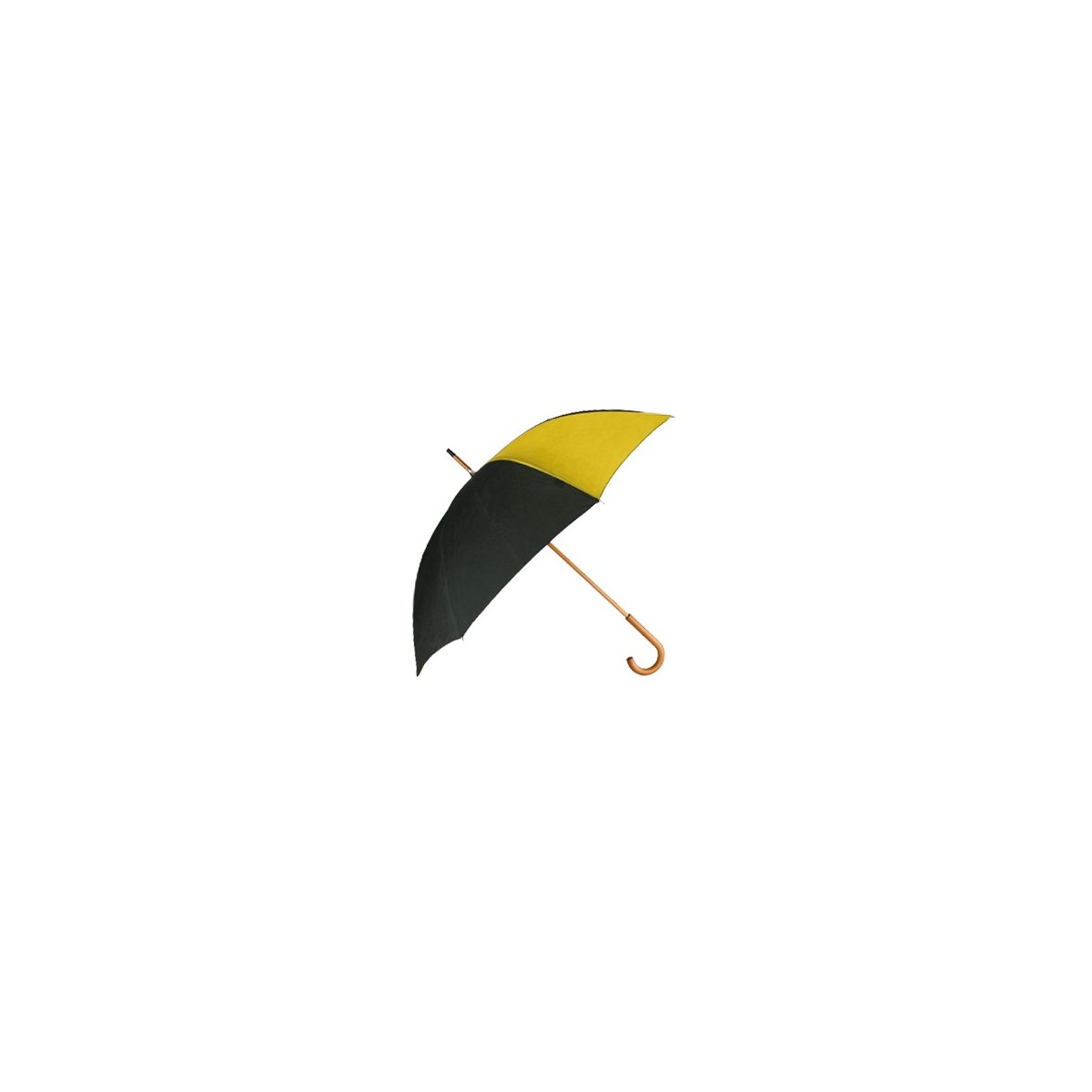 Toile de montgolfière noire et jaune recyclée en parapluie