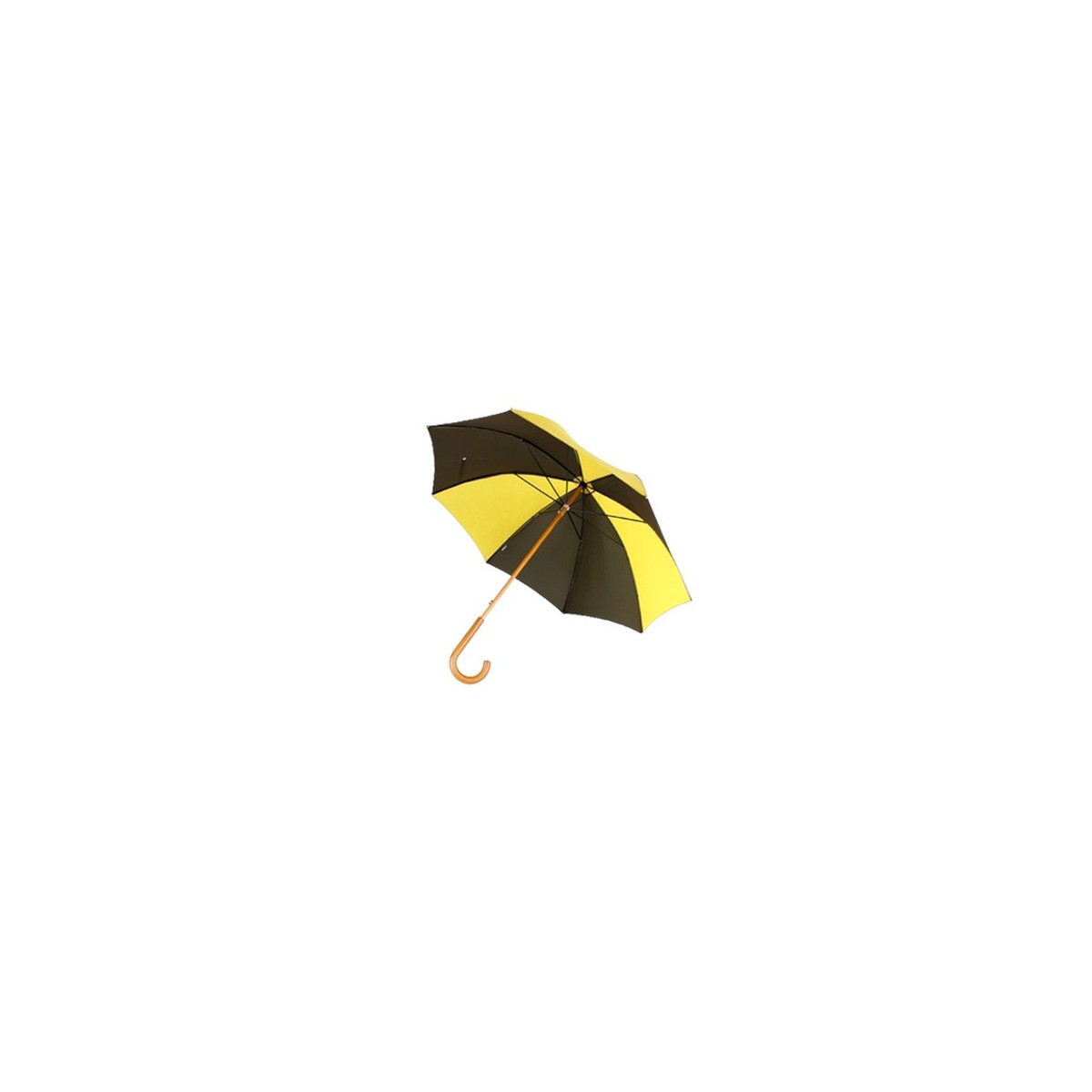 Toile de montgolfière noire et jaune recyclée en parapluie