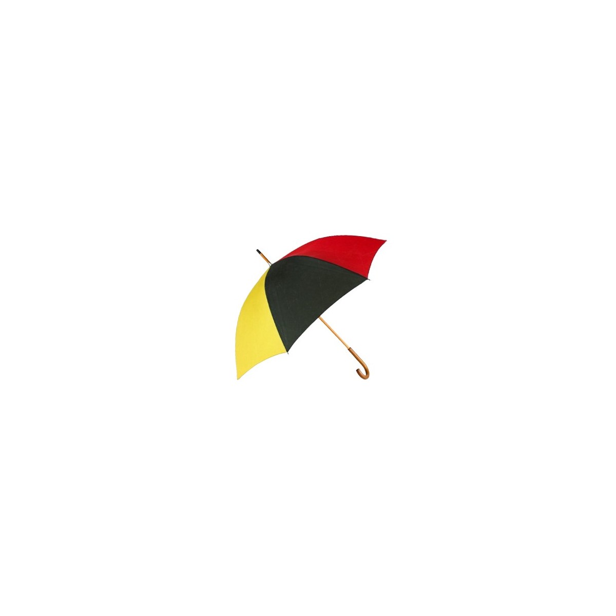 Toile de montgolfière rouge, noir et jaune recyclée en parapluie