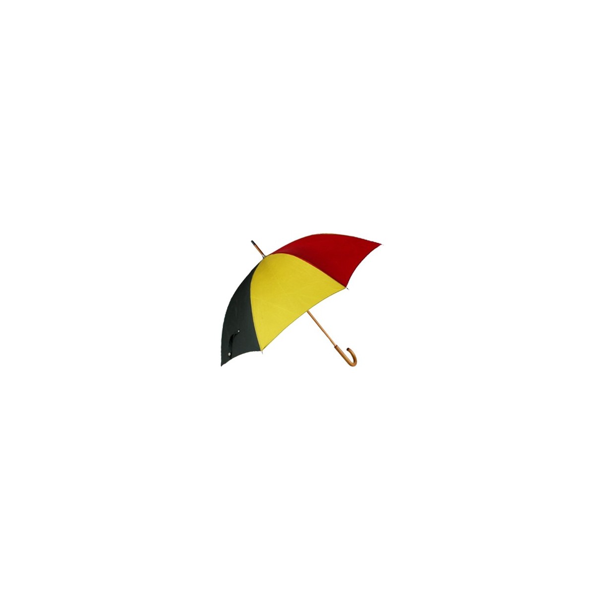 Toile de montgolfière jaune, rouge et noir recyclée en parapluie