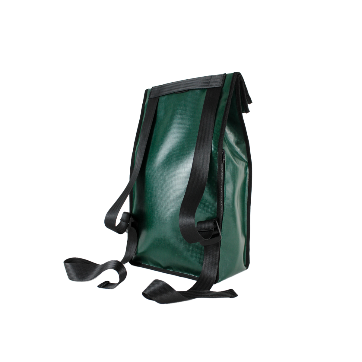 sac à dos vert sapin écoresponsable|upcycling|bilum|Vue de dos