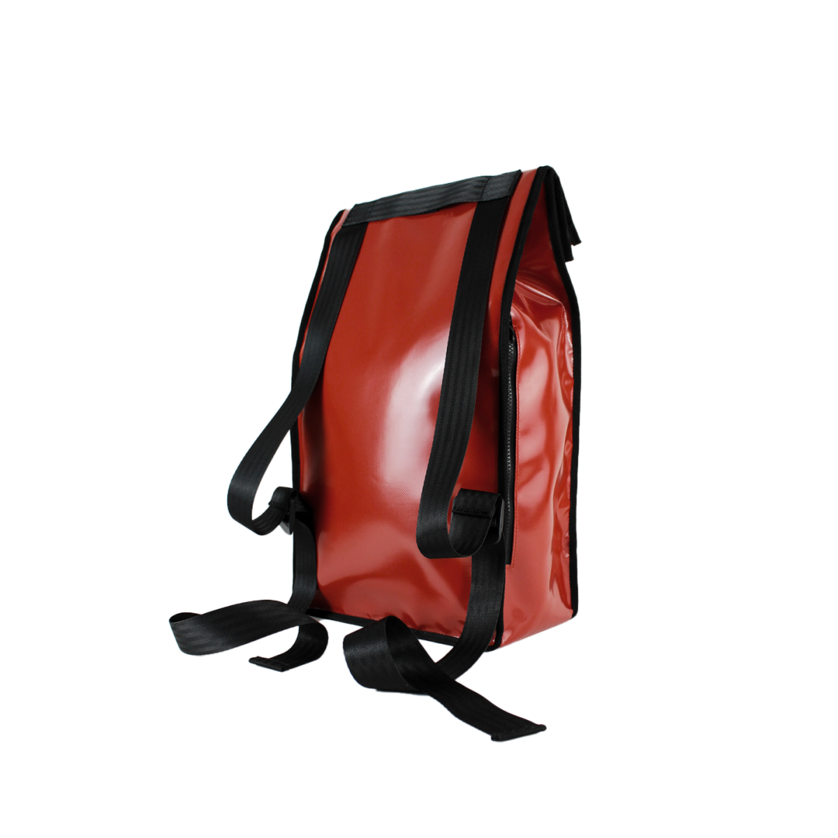 backpack Eco-friendly rust|upcycling|bilum|back view