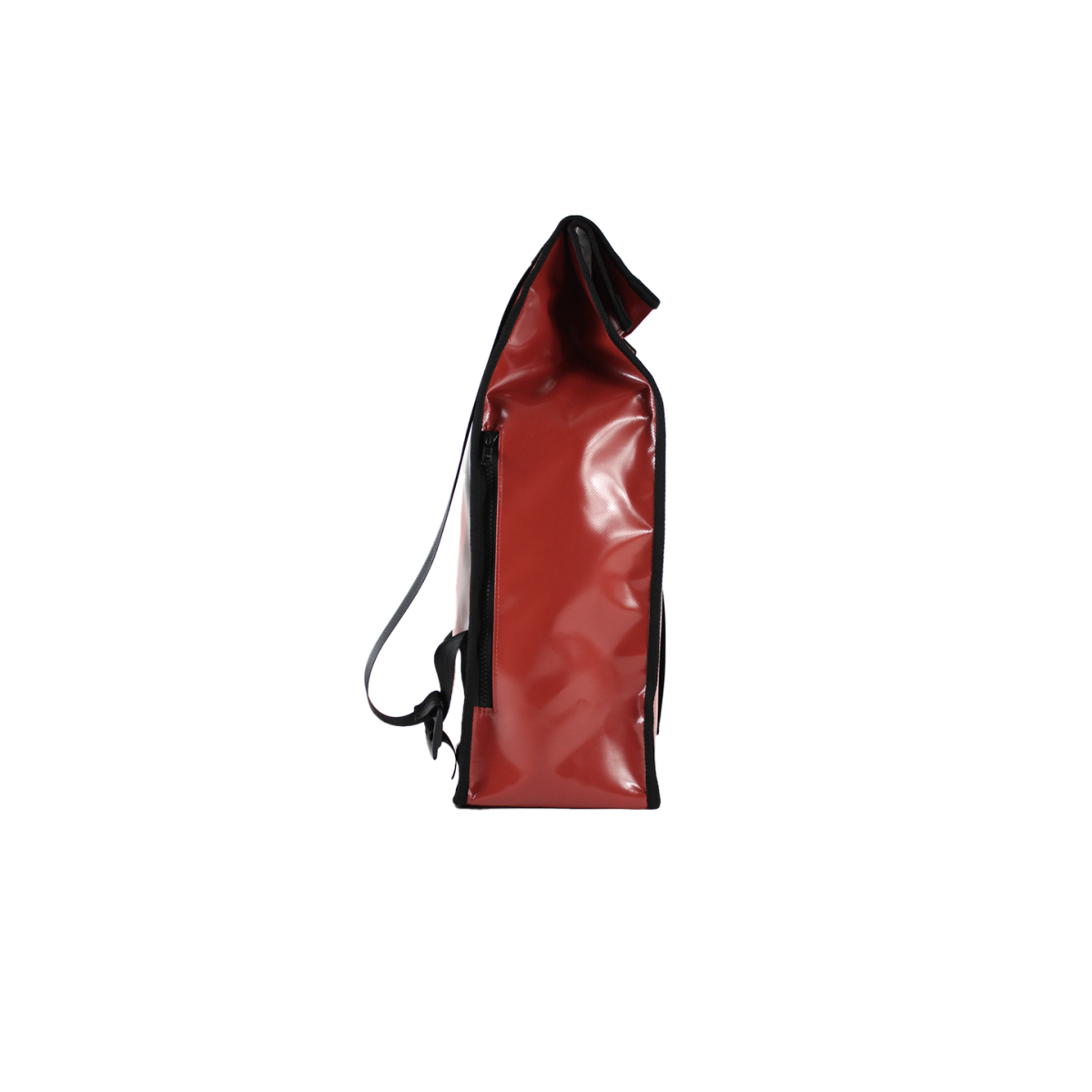 backpack Eco-friendly rust|upcycling|bilum|side view