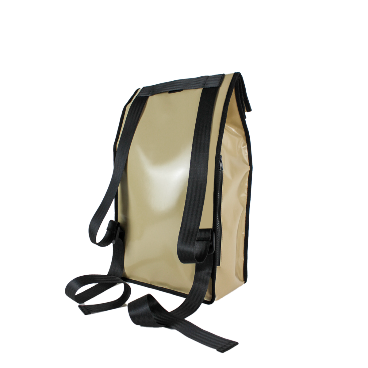 backpack Eco-friendly beige |upcycling|bilum| back view