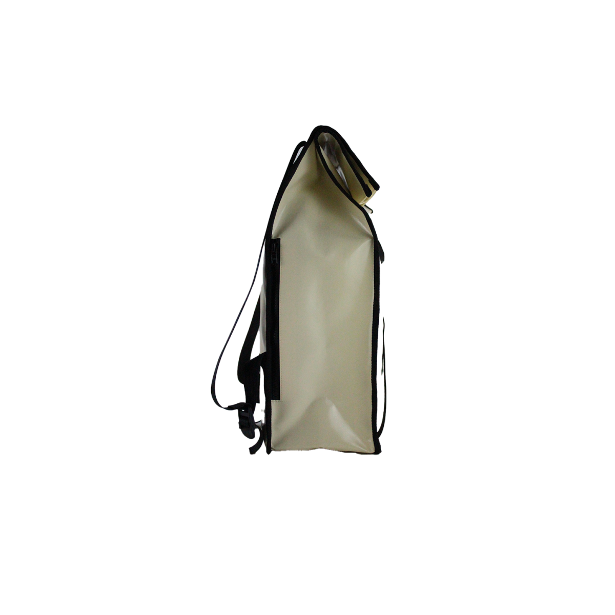 sac à dos crème écoresponsable|upcycling|bilum|Vue de côté