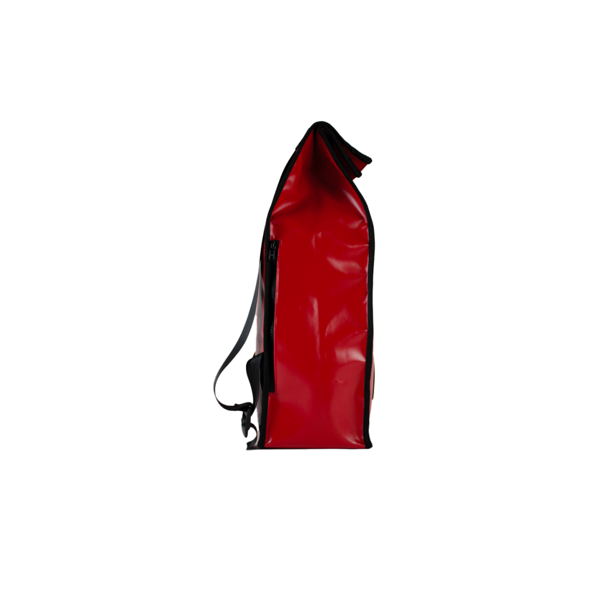 backpack Eco-friendly red | upcycling | bilum | side view
