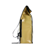 Sac à dos bâche|Vue de côté du sac à dos. Sac à dos upcyclé couleur beige.