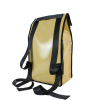 Sac à dos bâche|Vue de dos du sac à dos. Sac à dos upcyclé couleur beige;
