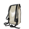 Sac à dos bâche|Vue de dos du sac à dos. Sac à dos upcyclé couleur crème.