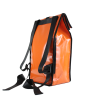 Sac à dos bâche|Vue de dos du sac à dos. Sac à dos upcyclé couleur orange