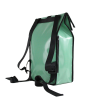 Sac à dos bâche|Vue de dos du sac à dos. Sac à dos upcyclé couleur vert d'eau.