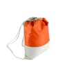 Un sac cordon bicolore issu de l'upcycling de morceau de toile de montgolfière