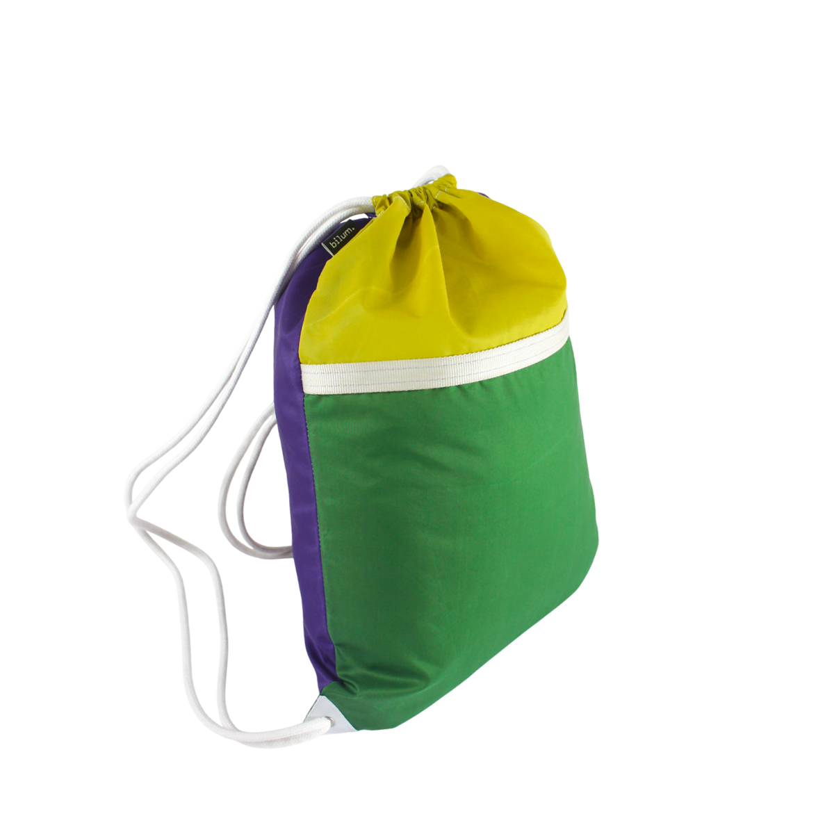 Sac cordon confectionné à partir d'une toile de montgolfière upcyclée.