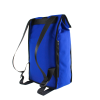 Sac à dos durable bleu avec bretelles en ceinture de sécurité recyclée