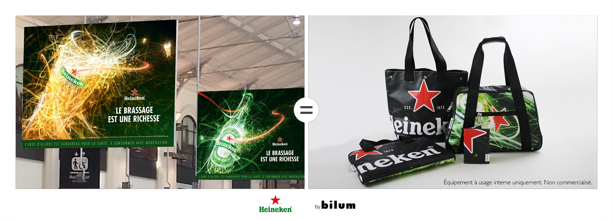 bache géante Heineken recyclée en sac par bilum - écologie